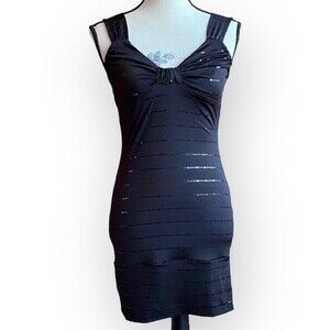 Taboo black stretchy sequin mini dress bodycon size Medium 90’s Y2K EUC